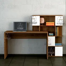 میز تحریر کتابخانه ای دارای درب مدل نفس دو میزون چوب