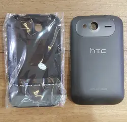 درب پشت اچ تی سی HTC WILDFIRE S فابریک و روکاری آکبند کمپانی رنگ زغال سنگی