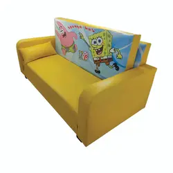 کاناپه مبل تخت خابشو دو نفره کودک و نوجوان مدل باب اسفنجی