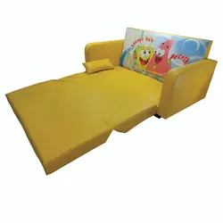 کاناپه مبل تخت خابشو دو نفره کودک و نوجوان مدل باب اسفنجی