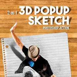 دانلود اکشن فتوشاپ طراحی پاپ آپ سه بعدی برجسته حرفه ای