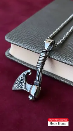 گردنبند طرح تبر سیلور کد SM-310