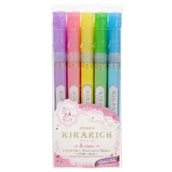 ماژیک هایلایتر 5 رنگ کیراریچ (اکریلدار) زبرا