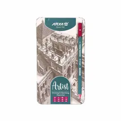 مداد سری B جعبه فلزی مهندسی آریا مدل 3075