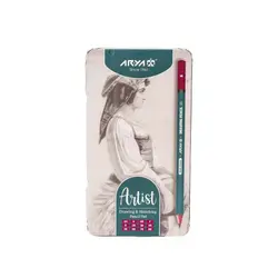 مداد سری B جعبه فلزی مهندسی آریا مدل 3075