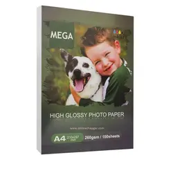 کاغذ گلاسه 260 گرم A4 مگا