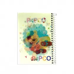 دفتر یادداشت 100 برگ سه بعدی فنر گرد پاپکو