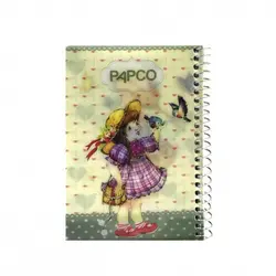 دفتر یادداشت 100 برگ سه بعدی فنر گرد پاپکو