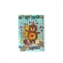 دفتر یادداشت 100 برگ سه بعدی فنر گرد پاپکو