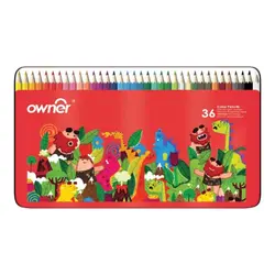 مدادرنگی 36 رنگ جعبه فلزی اونر