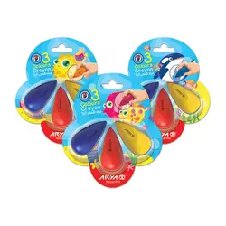 مداد شمعی( کرایون) دوکی 3 رنگ آریا مدل 2055