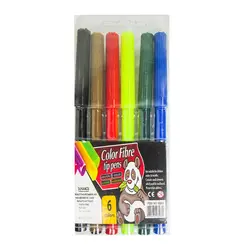 ماژیک رنگ آمیزی 6 رنگ کالر فایبر مدل 6-858