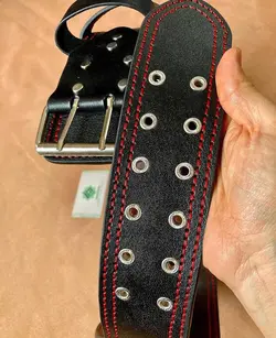 کمربند بدنسازی حرفه ای چرم طبیعی دستدوز کد‌محصول:B4