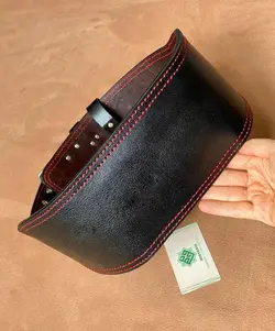 کمربند بدنسازی حرفه ای چرم طبیعی دستدوز کد‌محصول:B4