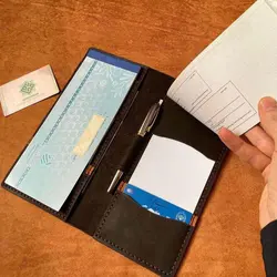 کیف دسته چک (دو تایی) چرم طبیعی دستدوز کد‌محصول: C1