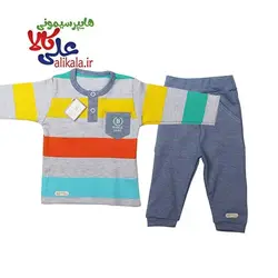 ست شلوار و آستین بلند مدل راه راه برند برگ سبز