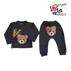 ست بلوز شلوار ارغوان طرح خرس پشمالو