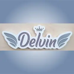 استند اسم چراغدار مدل دلوین اتاق کودک کد SS029 مونیموکالا
