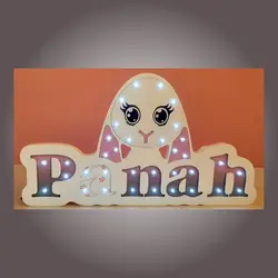 استند اسم چراغدار مدل پناه و بانی خرگوش اتاق کودک کد SS020 مونیموکالا