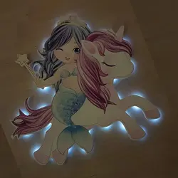 چراغ خواب نور مخفی لاکچری اتاق کودک طرح یونیکورن و پری دریایی | مونیموکالا | کد – LU003