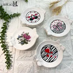 خرما خوری 2 عددی پاپیون گرد سرامیکی