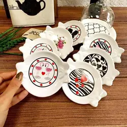 خرما خوری 2 عددی پاپیون گرد سرامیکی