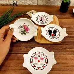 خرما خوری 2 عددی پاپیون گرد سرامیکی