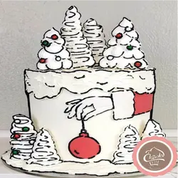 کیک کارتونی کریسمسی