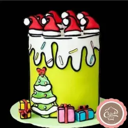 کیک کارتونی کریسمس زیبا