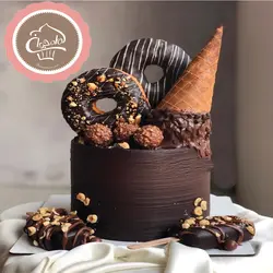 کیک تولد بستنی شکلاتی