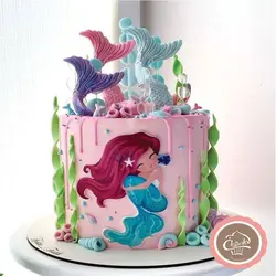 کیک پری دریایی دخترانه زیبا