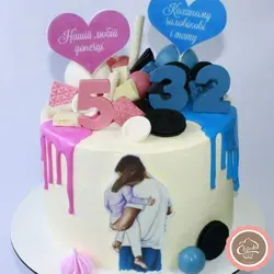 کیک روز پدر و دختری