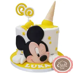 کیک تولد بچگانه میکی موس زرد