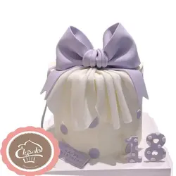 کیک تولد دخترانه پاپیون بنفش