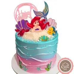 کیک پری دریایی صورتی و آبی