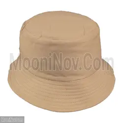 کلاه باکت کتان نخی تابستانی بزرگسال دو رو رنگی داخل مشکی