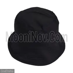 کلاه باکت کتان نخی تابستانی بزرگسال دو رو رنگی داخل مشکی