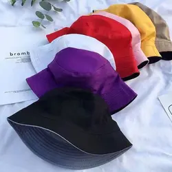 کلاه باکت کتان نخی تابستانی بزرگسال دو رو رنگی داخل مشکی
