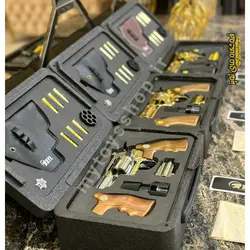 تفنگ هفت تیر نیمه فلزی پوکه پران تیر فومی