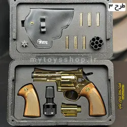 تفنگ هفت تیر نیمه فلزی پوکه پران تیر فومی