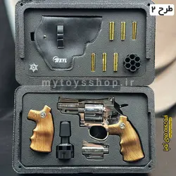 تفنگ هفت تیر نیمه فلزی پوکه پران تیر فومی