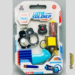 ست تفنگ پلیسی دو کاره آب پاش و تیر پران مدل 648-36