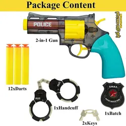 ست تفنگ پلیسی دو کاره آب پاش و تیر پران مدل 648-36