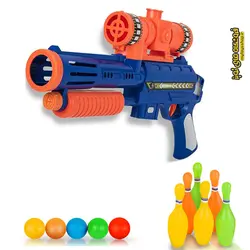 تفنگ پرتاب توپ به همراه بولینگ (پینگ پنگ) مدل 648-18