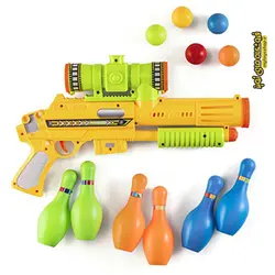 تفنگ پرتاب توپ به همراه بولینگ (پینگ پنگ) مدل 648-18