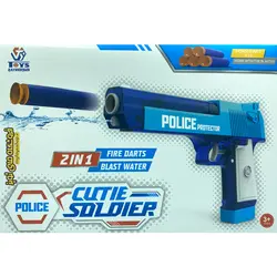 تفنگ دوکاره آب پاش و تیر پران طرح کلت 648-37