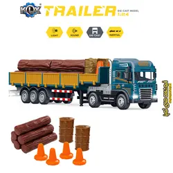 ماکت فلزی تریلی کمرشکن حمل الوار و درخت مقیاس 1:24