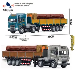 ماکت فلزی تریلی کمرشکن حمل الوار و درخت مقیاس 1:24