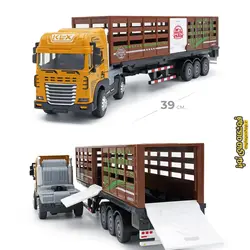 ماکت فلزی تریلی کمرشکن اصطبل دار ویژه حمل حیوانات مقیاس 1:24