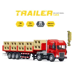 ماکت فلزی تریلی کمرشکن همراه با پالت مقیاس 1:24